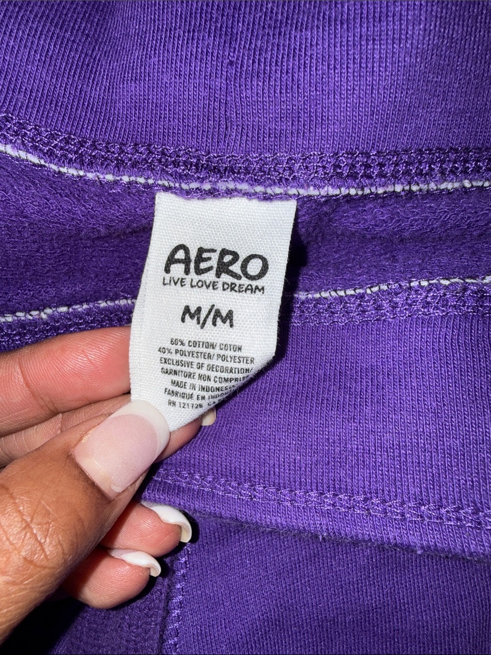 Aeropostale Purple Hoodie and Jogger Set with Leopard '87' Graphic - Picture 3 of 7